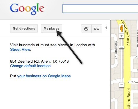 मेरे स्थान गूगल नक्शे