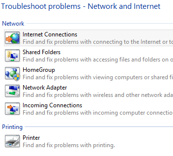 नेटवर्क समस्या निवारक