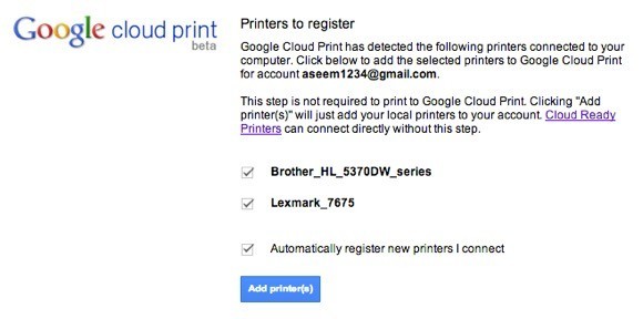 प्रिंटर क्रोम जोड़ें