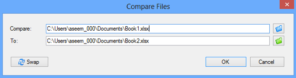 दो एक्सेल फाइलों की तुलना करें