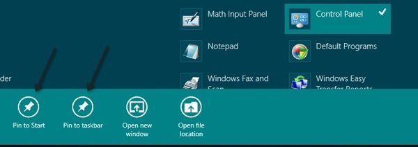 टास्कबार में पिन करें