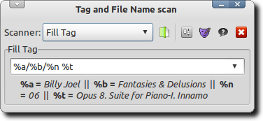 टैग और फ़ाइल नाम स्कैन